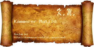 Kammerer Matild névjegykártya